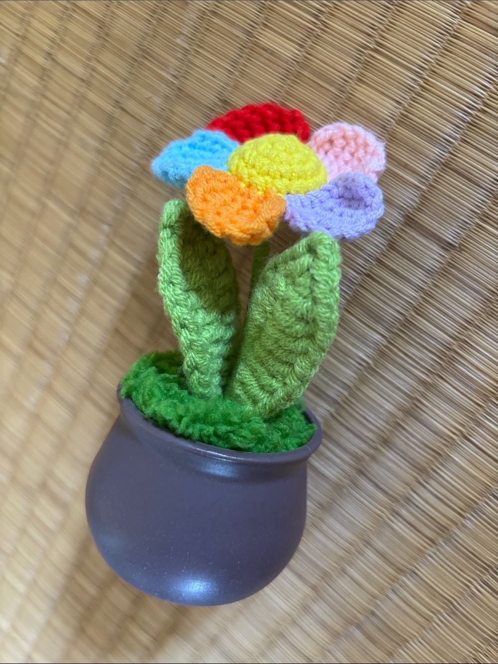 Handmade Multicolor Crochet Flower Decor